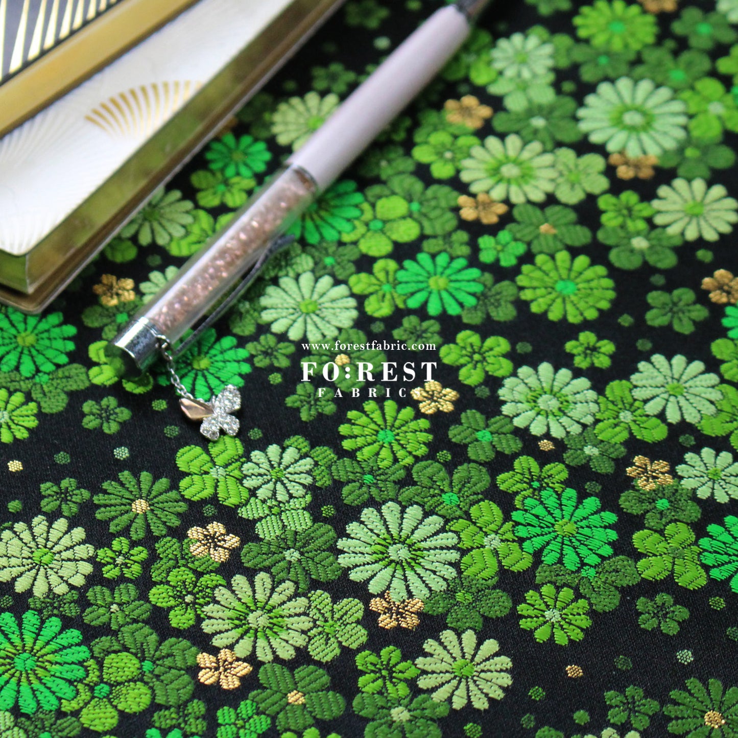 Gold Brocade - chrysanthemum fabric