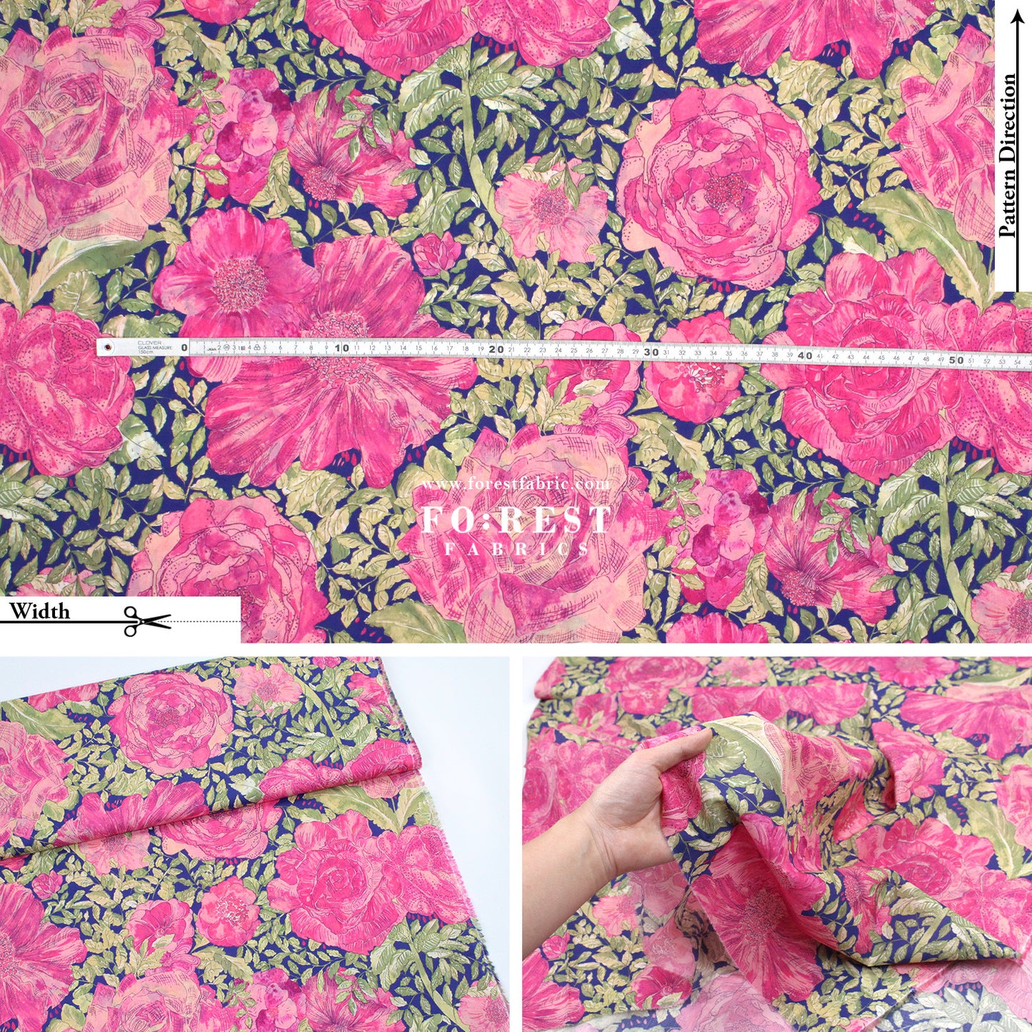 Liberty of London (Cotton Tana Lawn Fabric) - Rose Xanthe