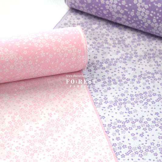 Gold Brocade - Little Sakura fabric Pink Purple