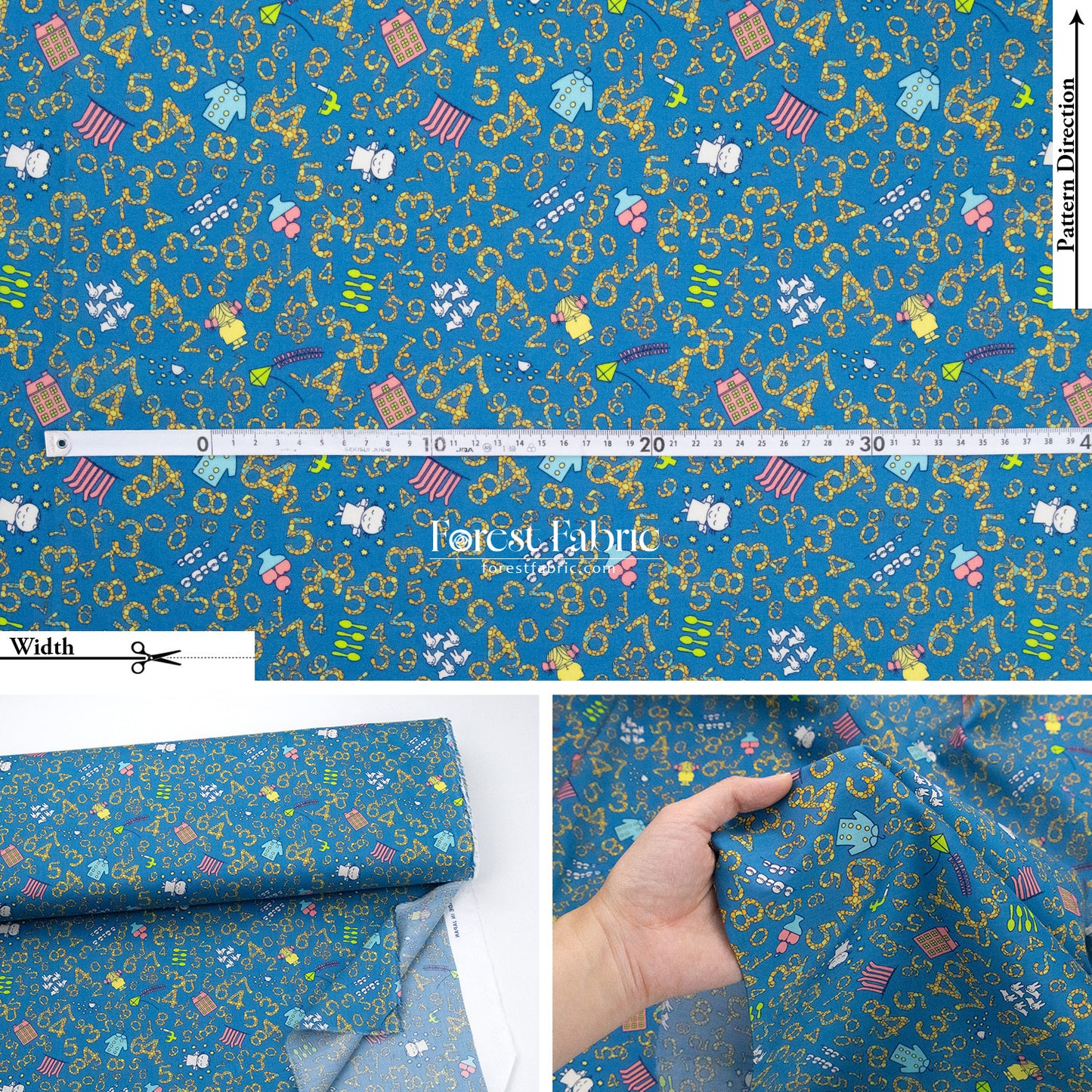 Liberty of London (Cotton Tana Lawn Fabric) - Miffy COUNTING