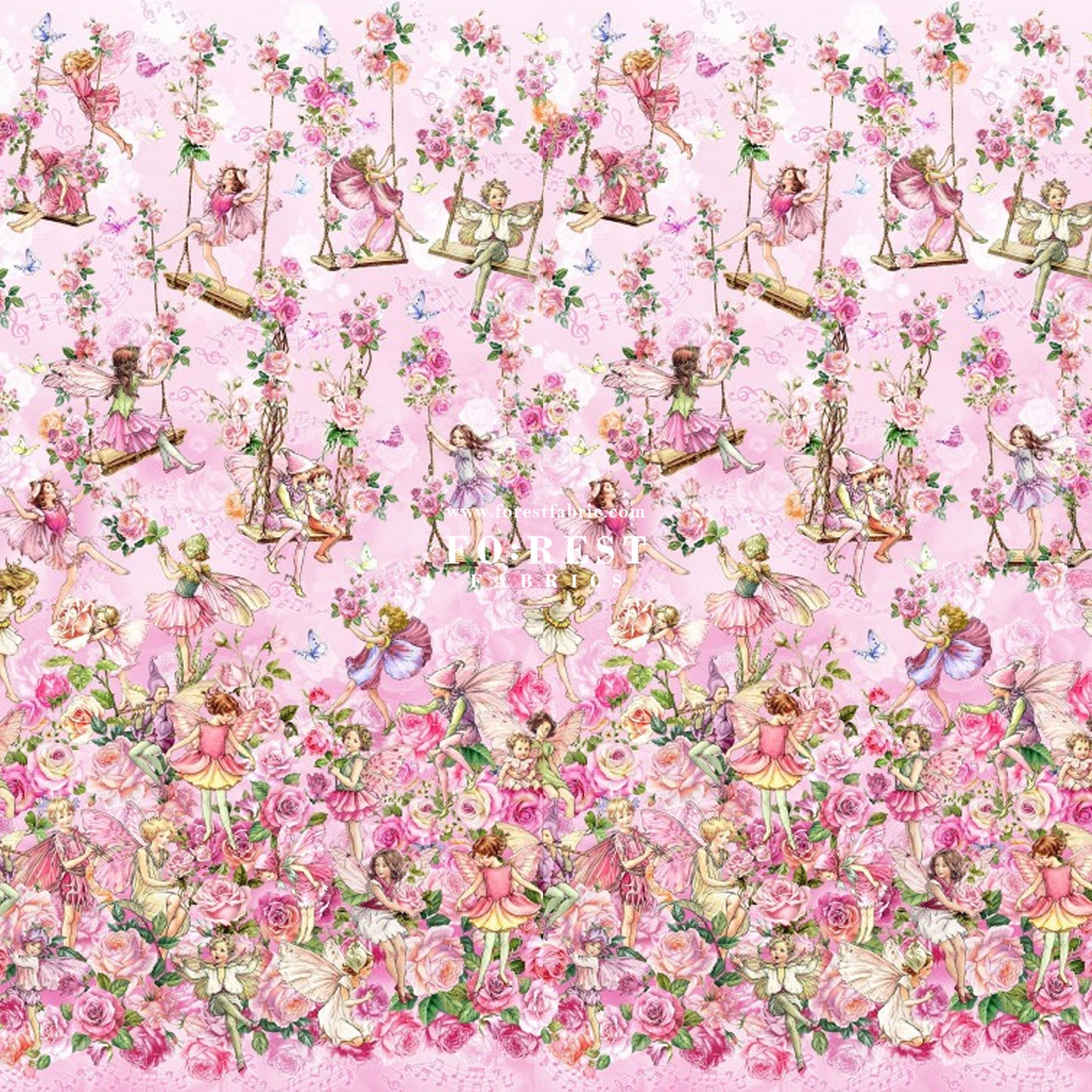 cotton - Spring Song Fairy fabric (Single Border)