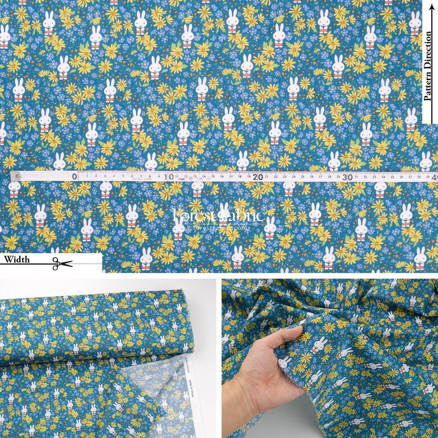 Liberty of London (Cotton Tana Lawn Fabric) - Miffy PRAIRIE DAY