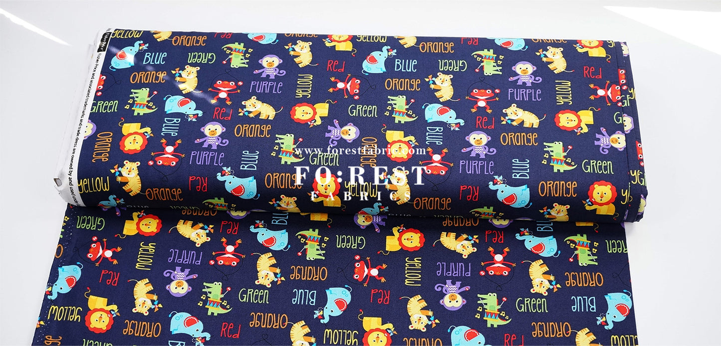 cotton - Colourful Animals fabric
