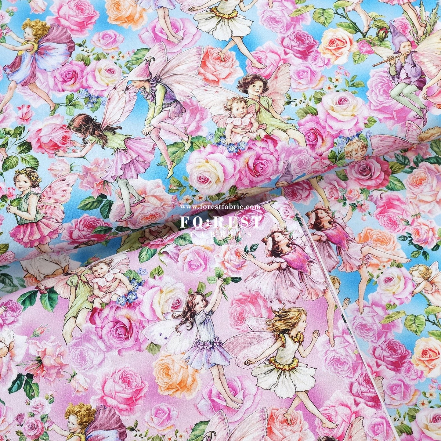 cotton - Garden Songs Allover Flower Fairies fabric