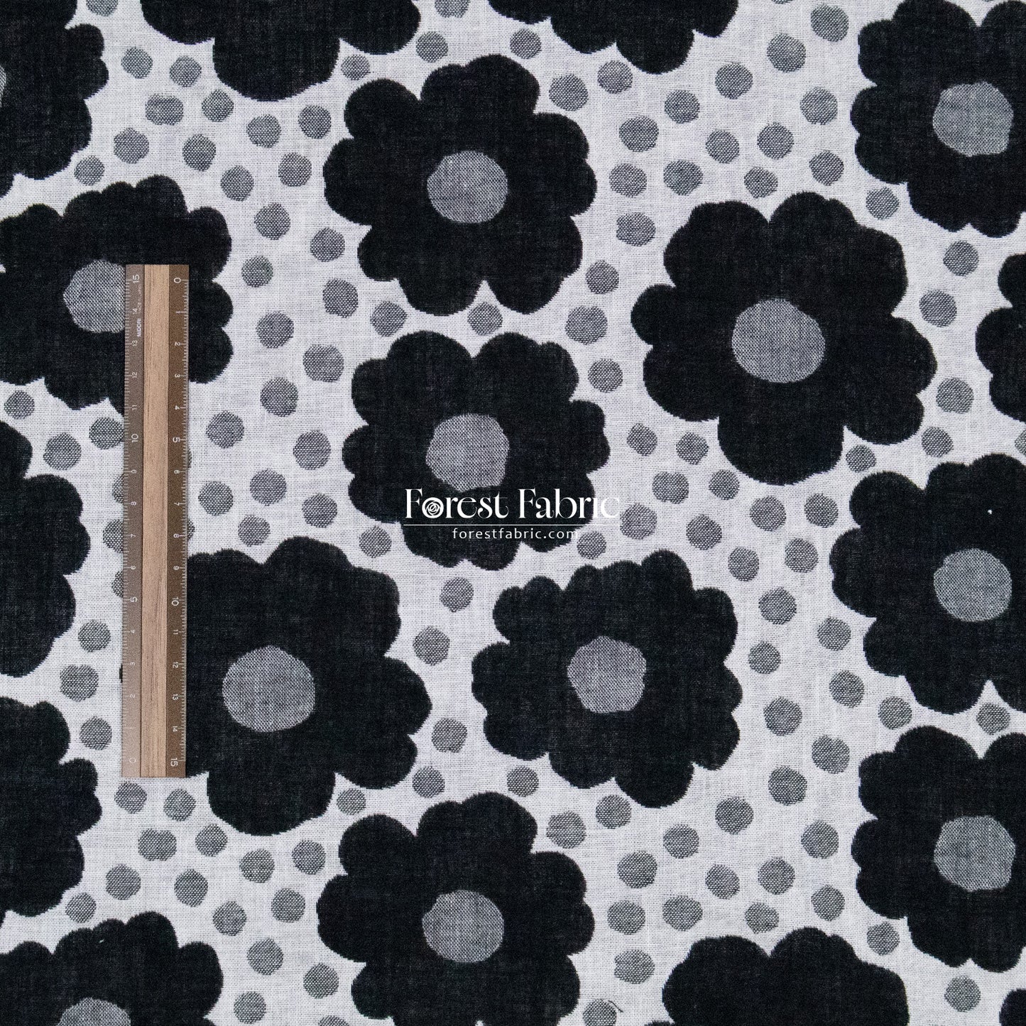 Yarn Dyed Cotton Jacquard - Polka Dot Flower