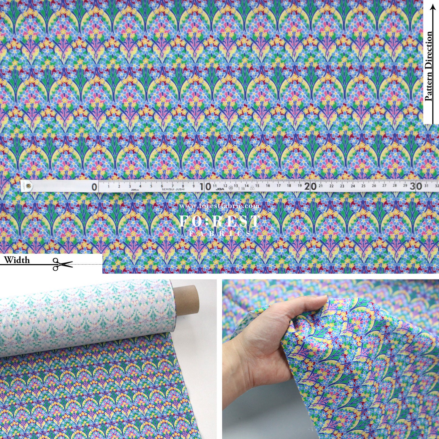 Liberty of London (28w Corduroy Fabric) - Iona Flower