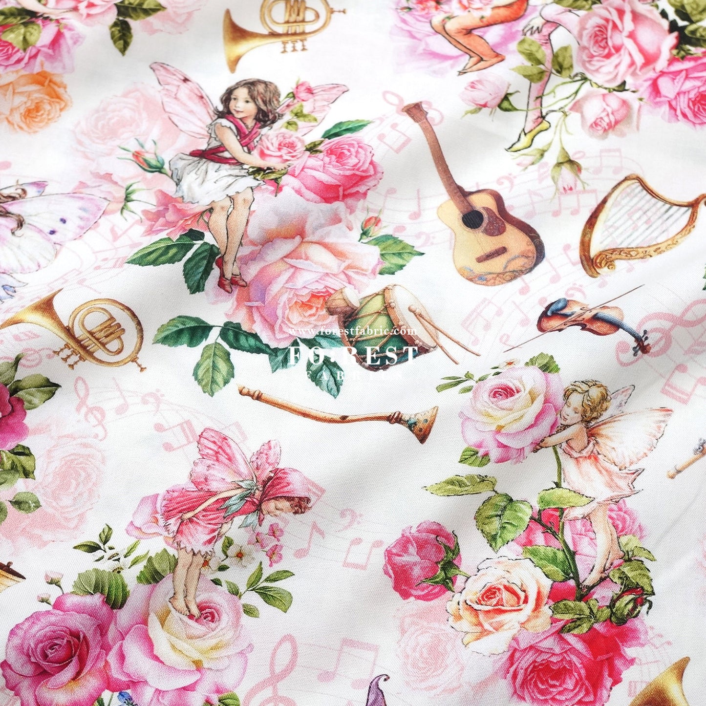 cotton - Petal Flower Fairies Rose fabric