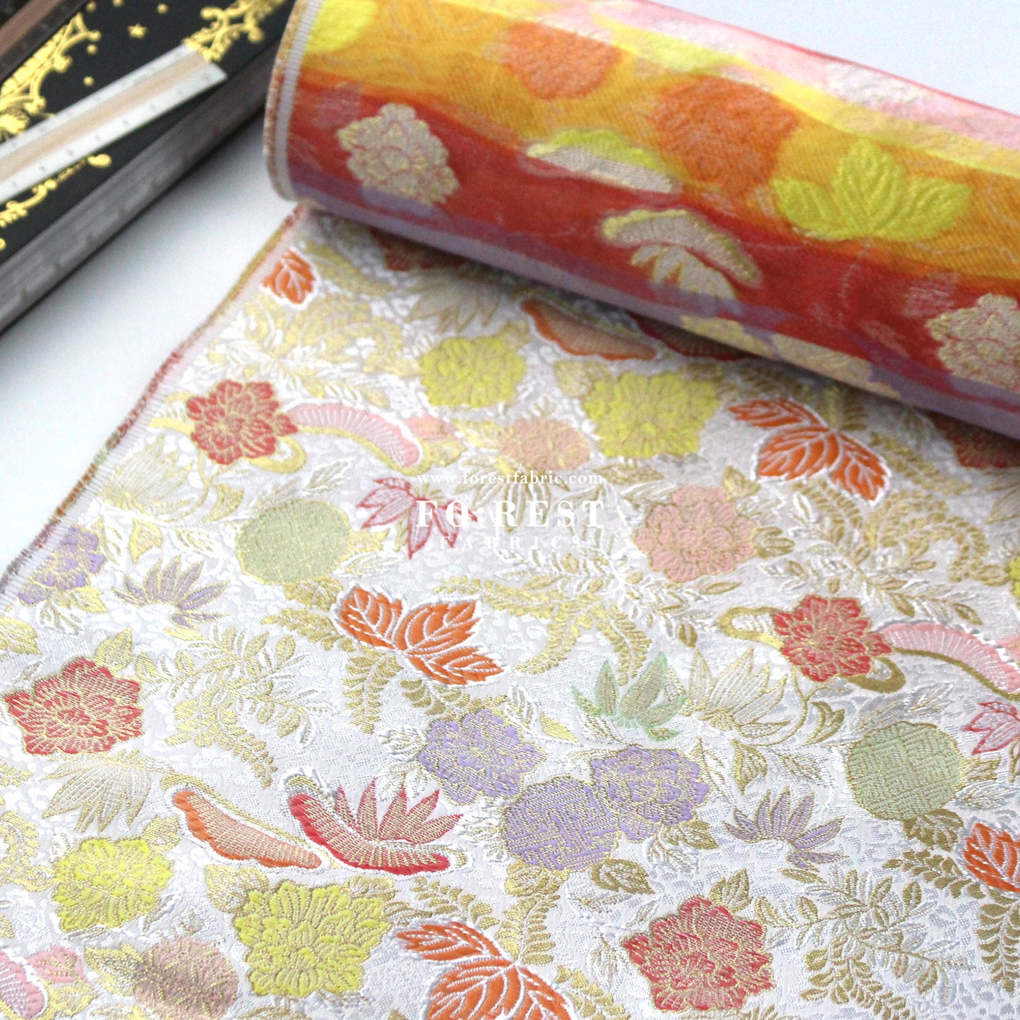 Gold Brocade - Pine fabric ICE