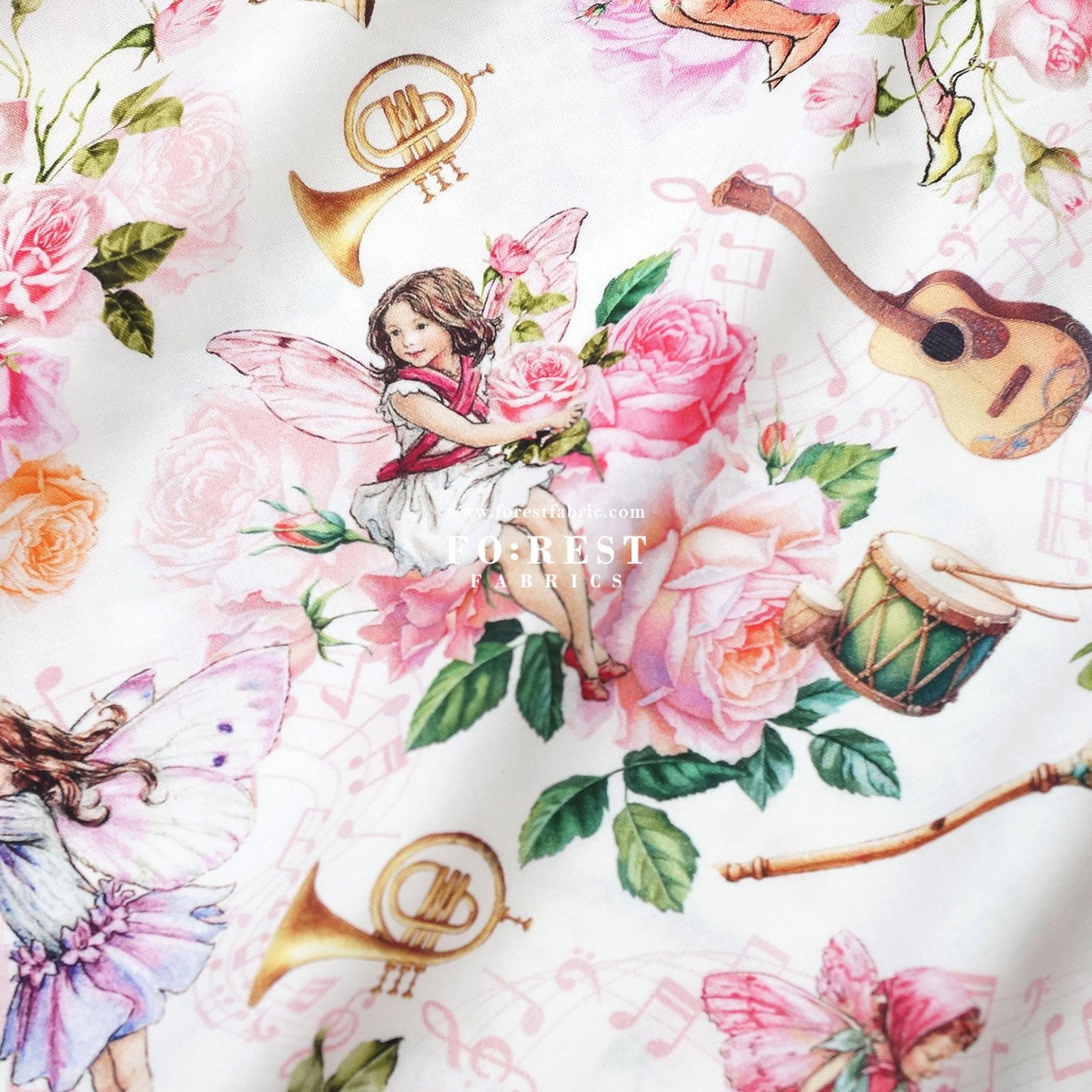 cotton - Petal Flower Fairies Rose fabric