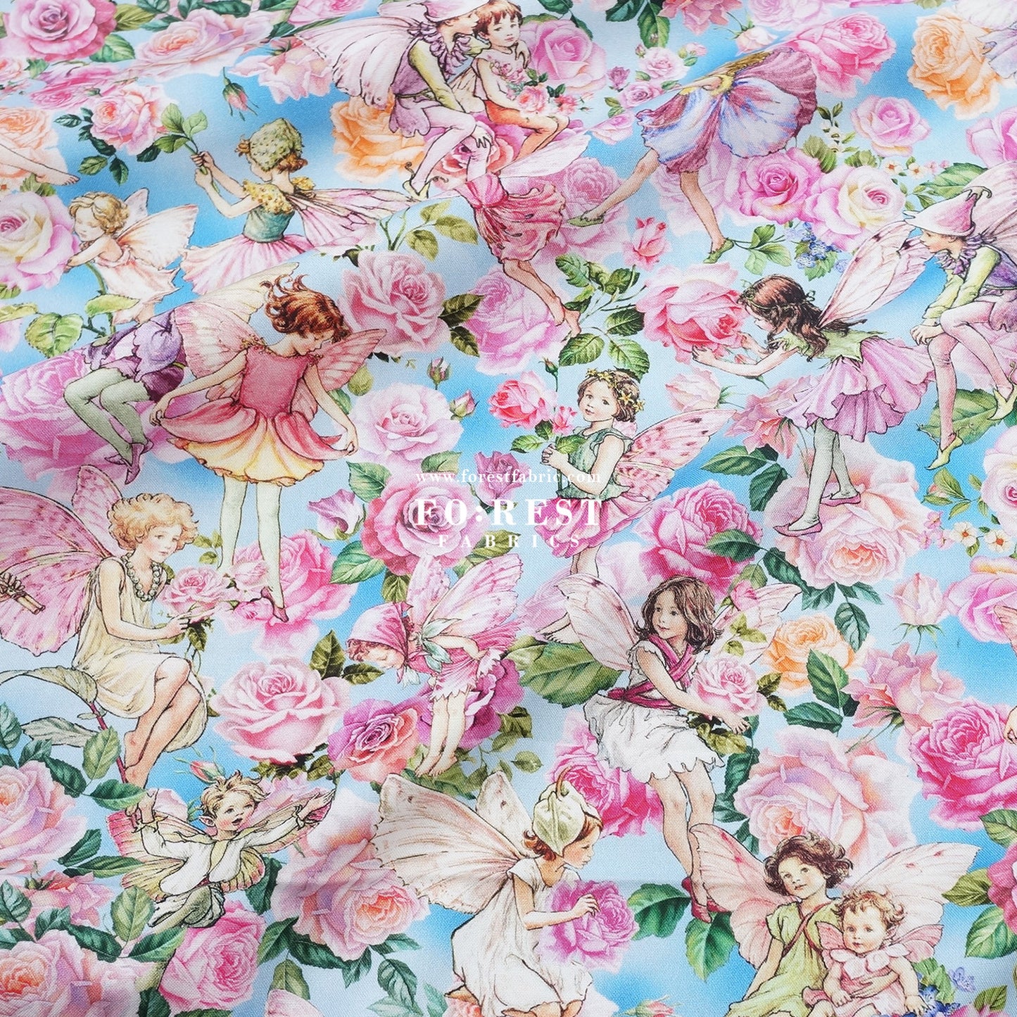 cotton - Garden Songs Allover Flower Fairies fabric
