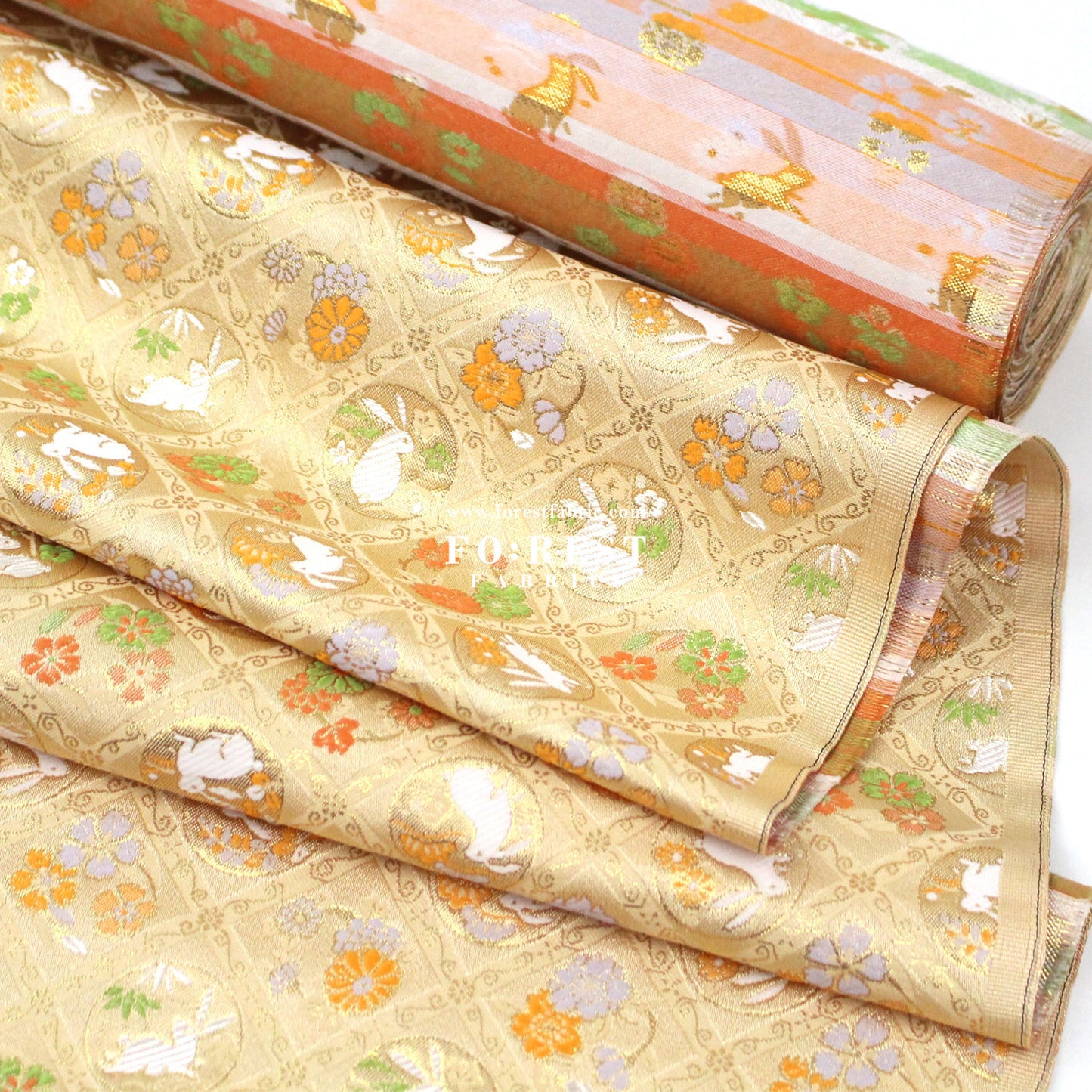Gold Brocade - Rabbit dance fabric