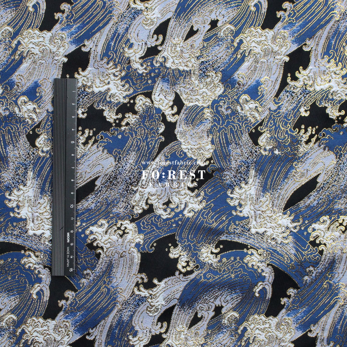 Gold Brocade - The Great Wave沖浪裏 fabric