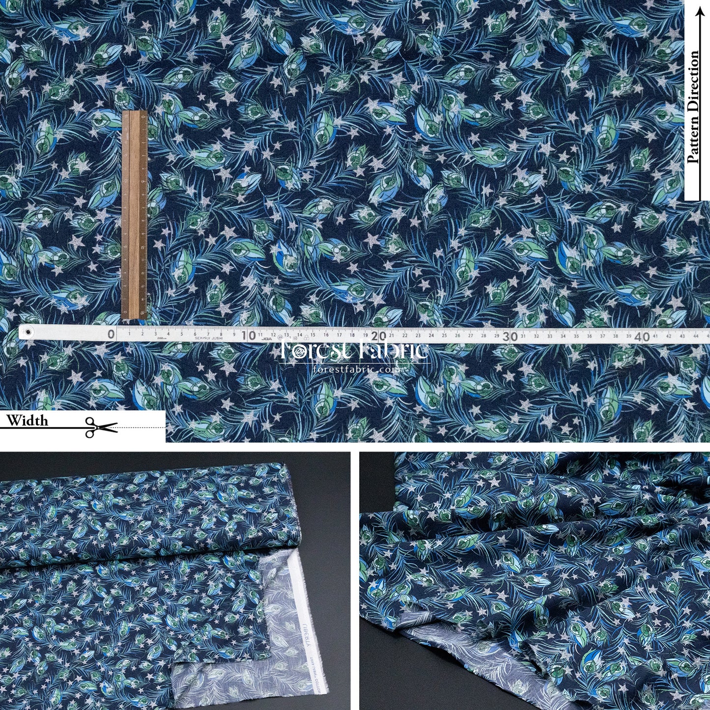 Liberty of London (Cotton Tana Lawn Fabric) - Festive Plume Star
