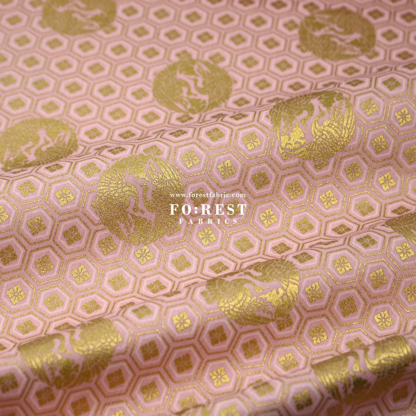cotton - Crane with metallic fabric