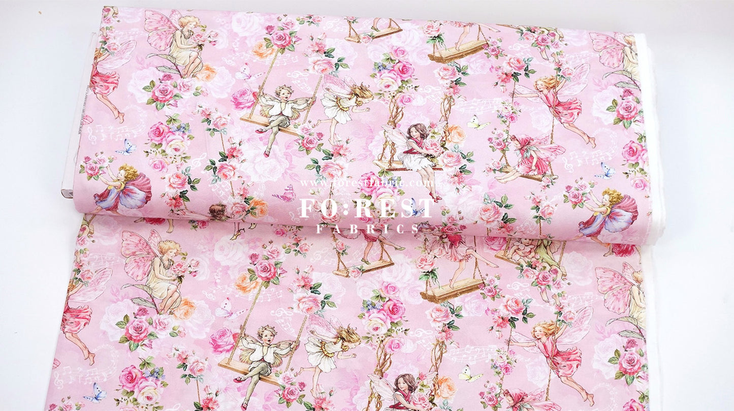 cotton - Garden Swings Flower Fairies fabric