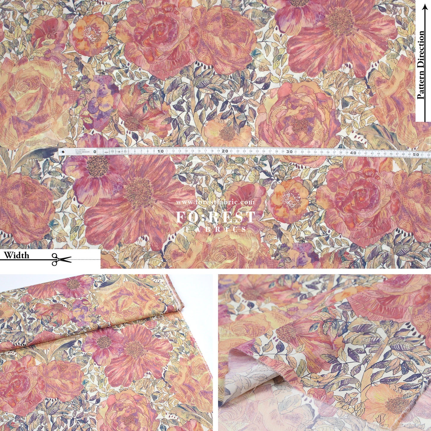 Liberty of London (Cotton Tana Lawn Fabric) - Rose Xanthe