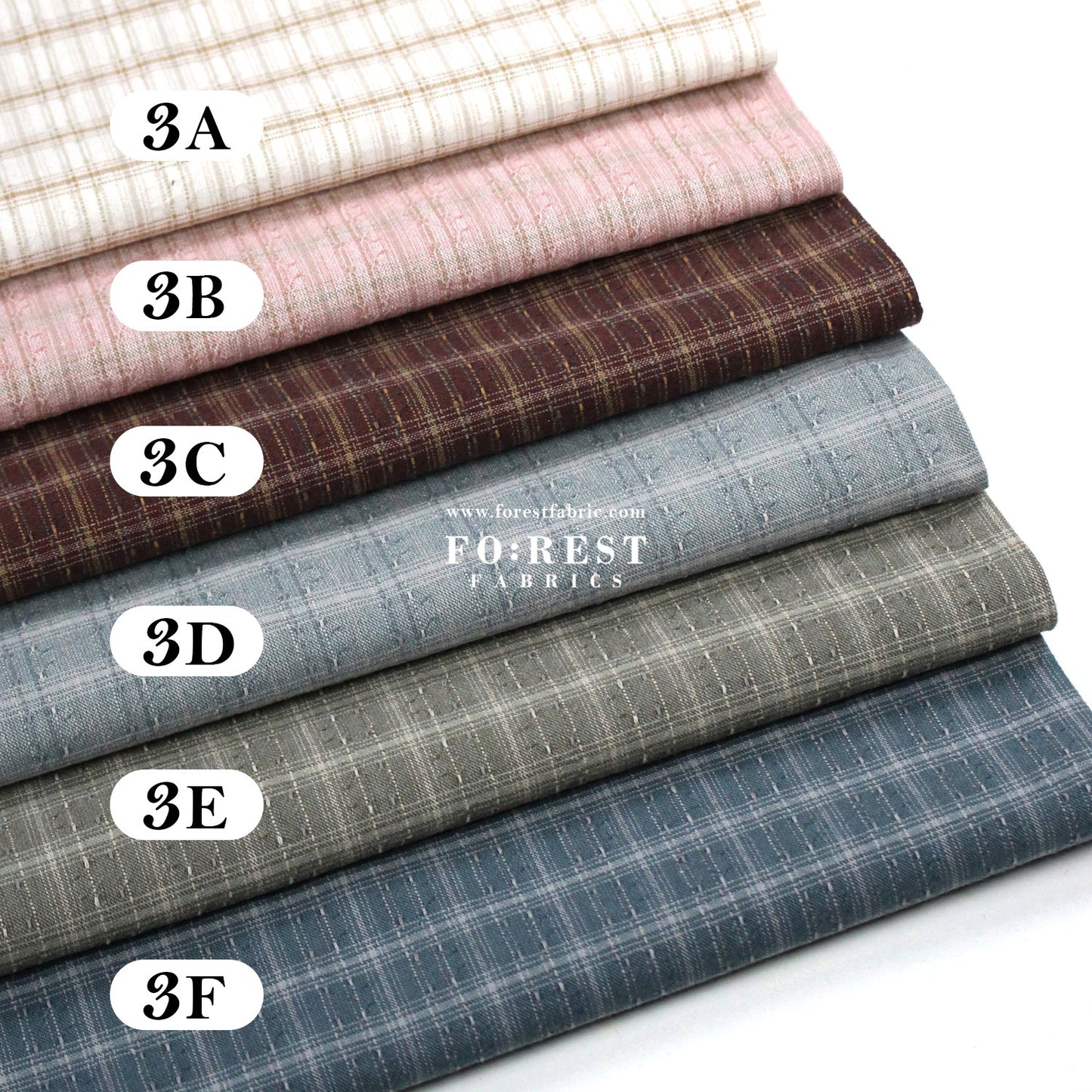 10"square Set - Yarn dyed cotton fabric拼布組3