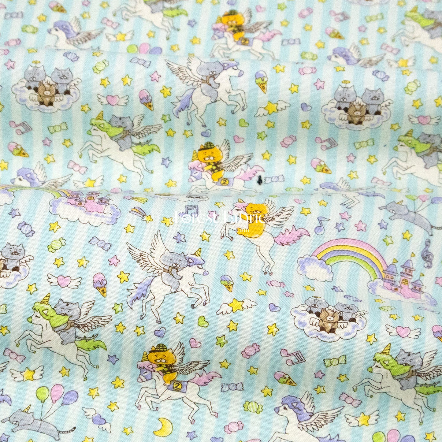 Canvas - Kittens & Unicorns fabric