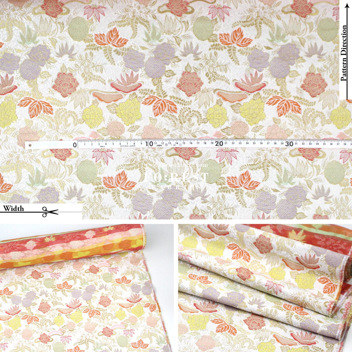 Gold Brocade - Pine fabric ICE