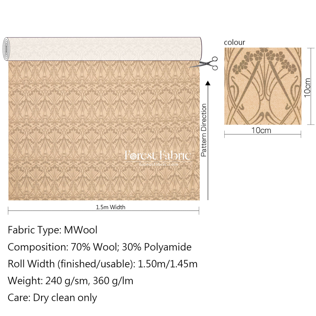 Liberty of London (wool Fabric) - Nouveau Ianthe MWool