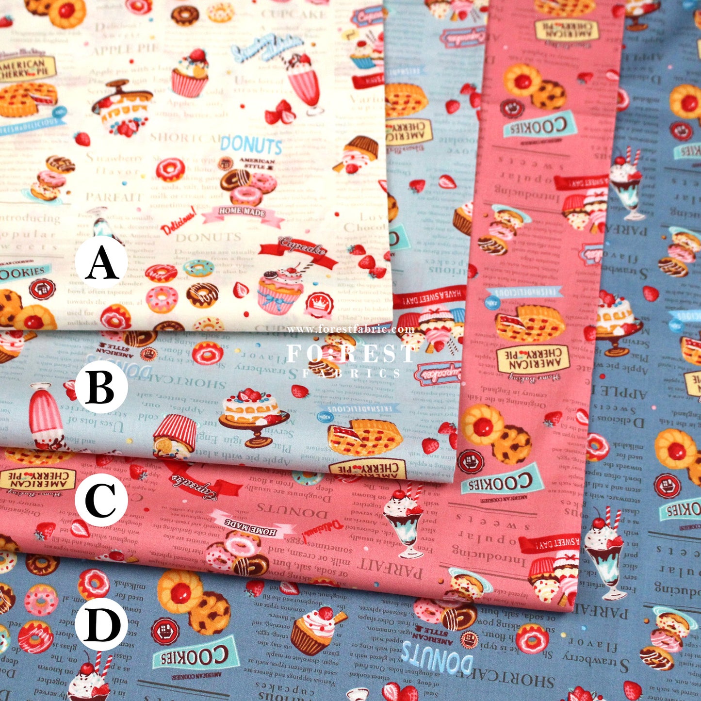 cotton - Sweets Recipe fabric