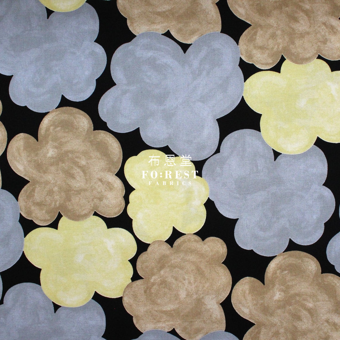 Canvas - Candy Flower Fabric Black