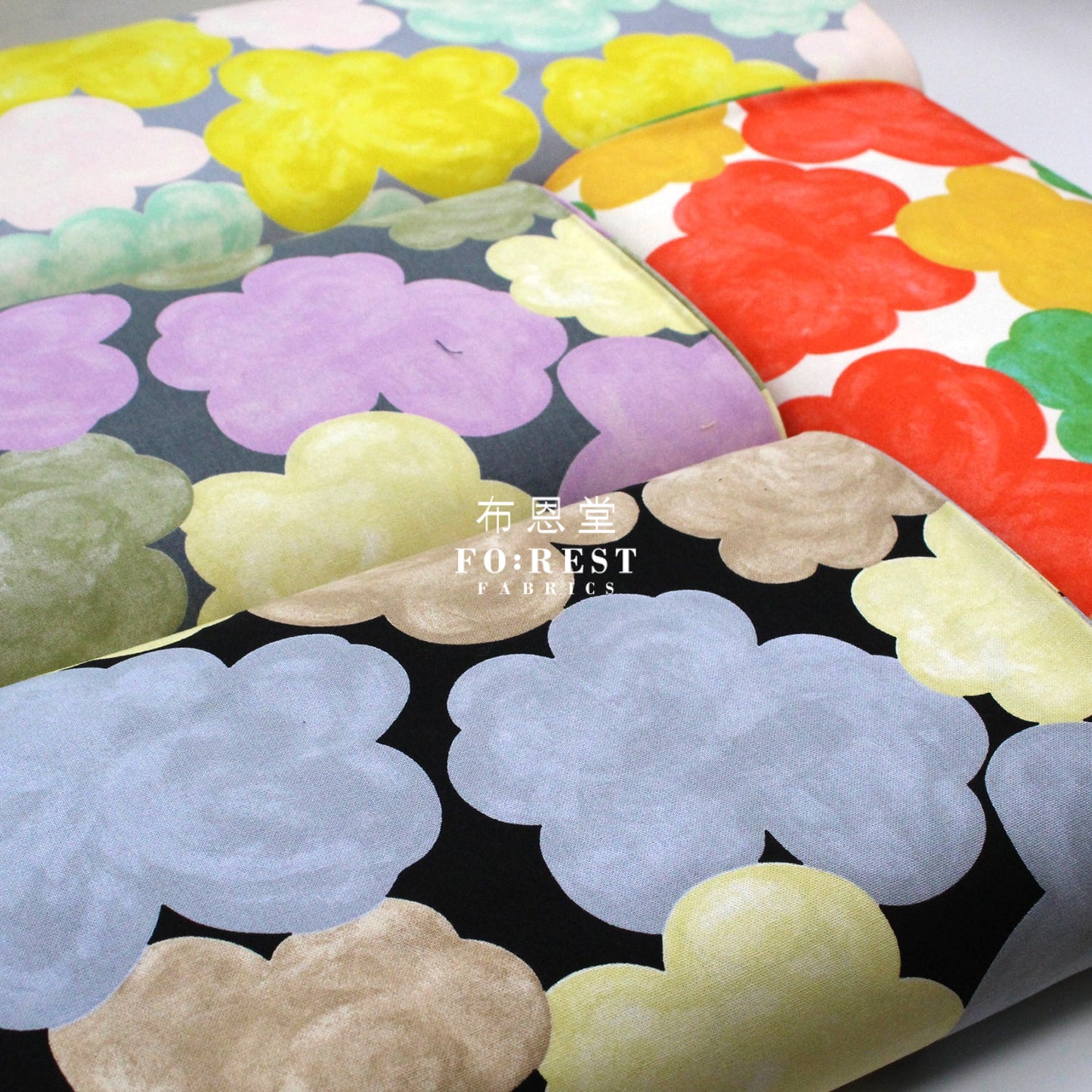 Canvas - Candy Flower Fabric Black
