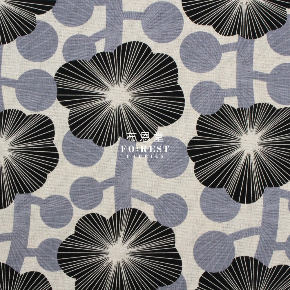 Canvas - Diagonal Flower Fabric Natural Cotton Linen Canvas