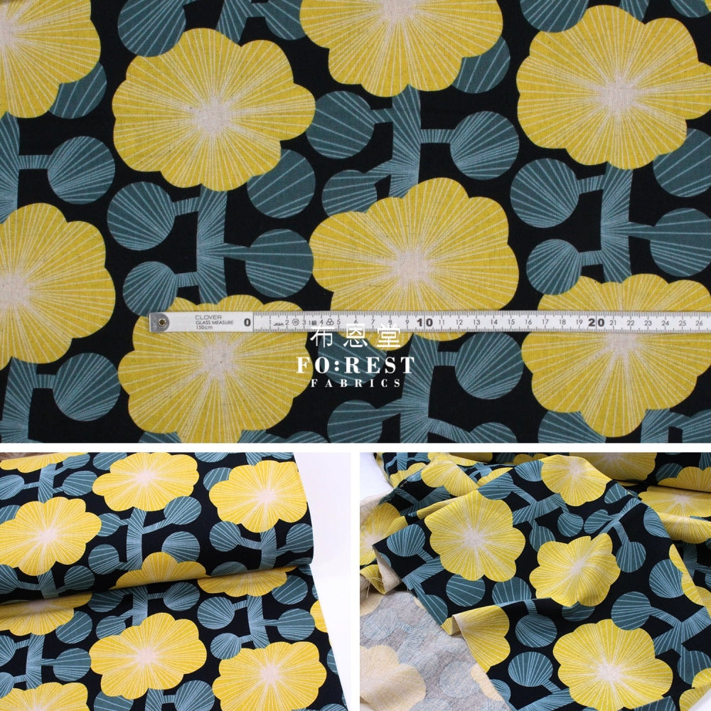 Canvas - Diagonal Flower Fabric Yw Cotton Linen Canvas