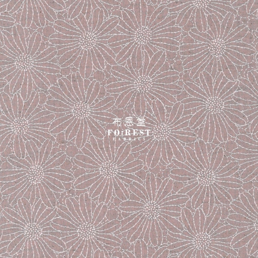 Canvas - Lacquer print flowers fabric Pink - FO:REST Fabric 布恩堂Liberty fabrictana lawnjapanese fabricykk zipper