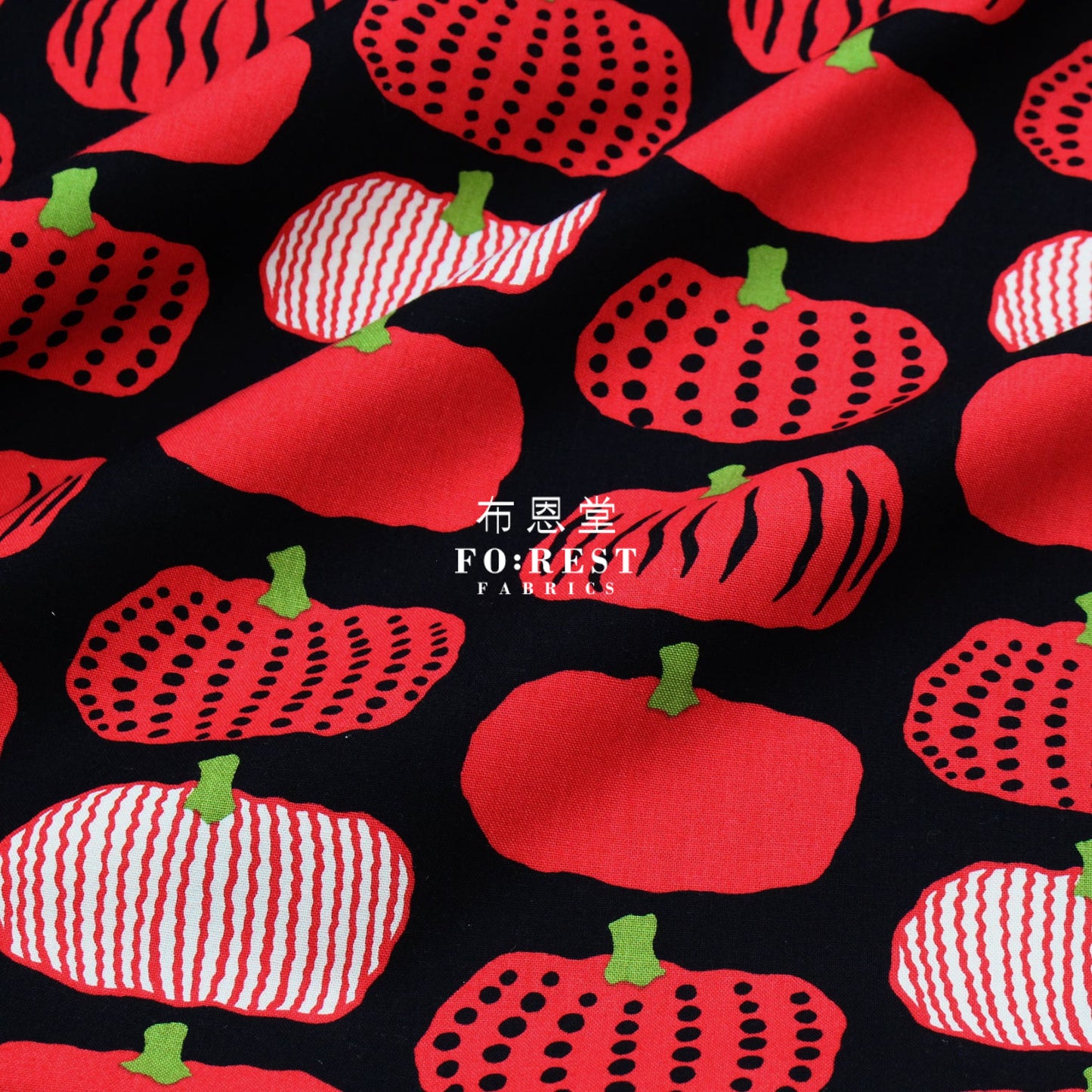 Canvas - Pumpkin Fabric Black