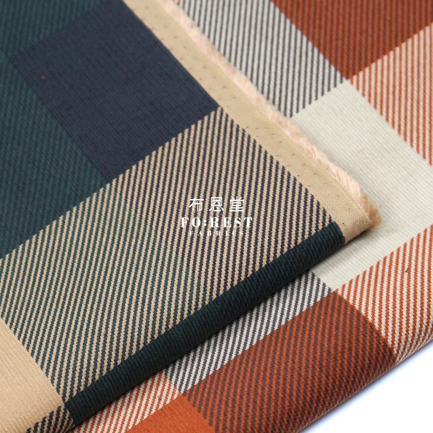 Corduroy - Check Fabric Brownpine燈芯絨 100%Brushed Cotton