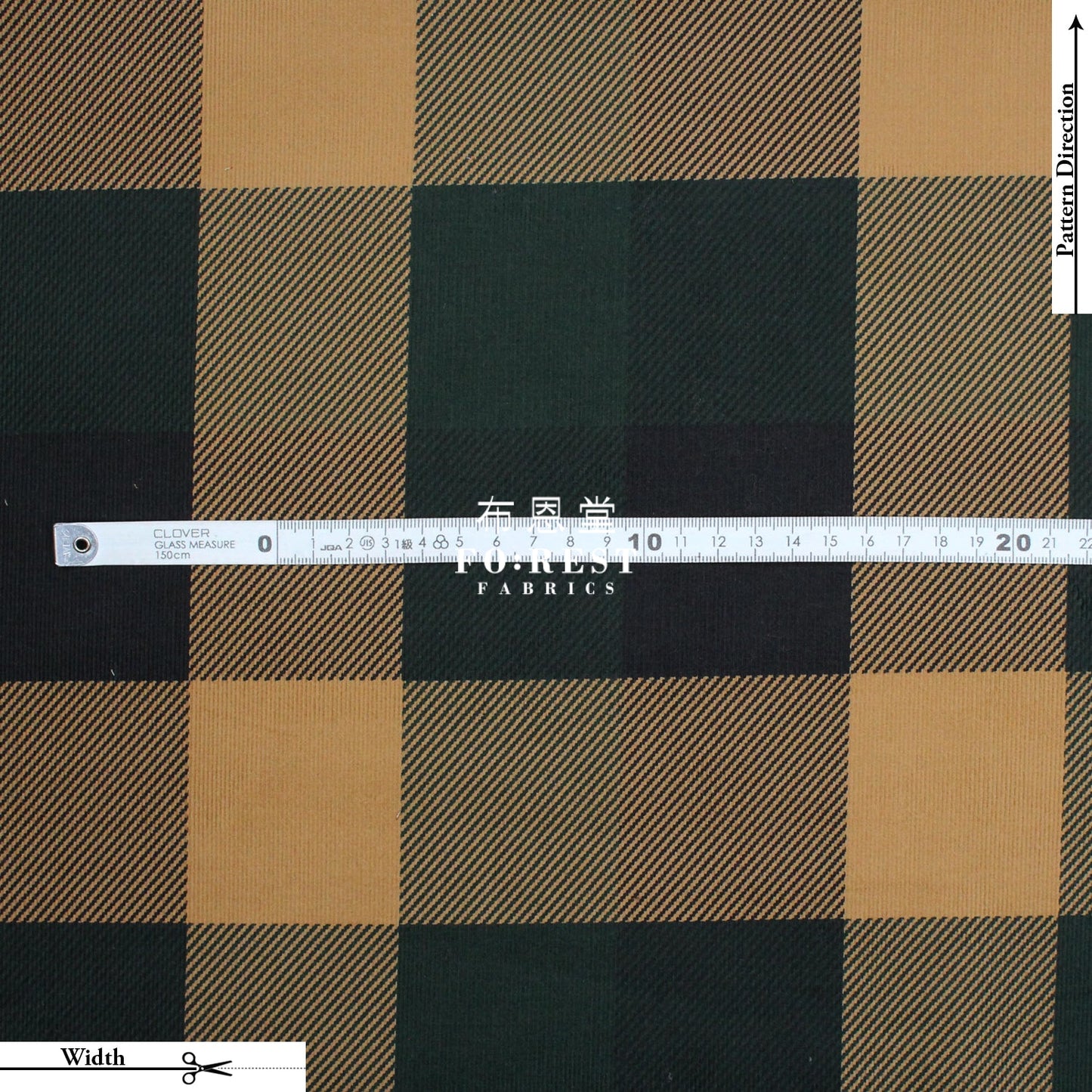 Corduroy - Check Fabric Brownpine燈芯絨 100%Brushed Cotton