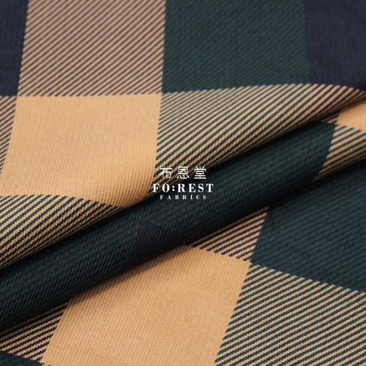 Corduroy - Check Fabric Brownpine燈芯絨 100%Brushed Cotton