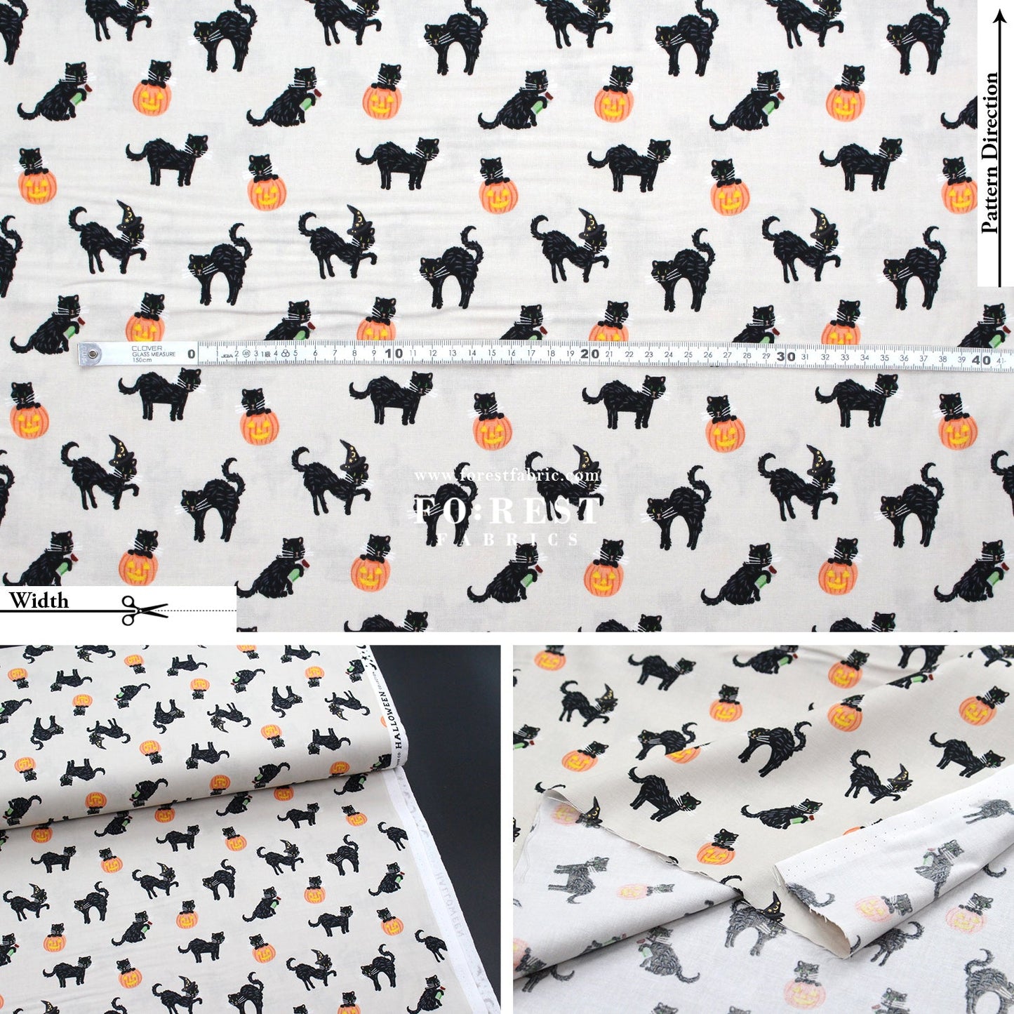 cotton - Black Cat Gray Metallic fabric - FO:REST Fabric 布恩堂Liberty fabrictana lawnjapanese fabricykk zipper