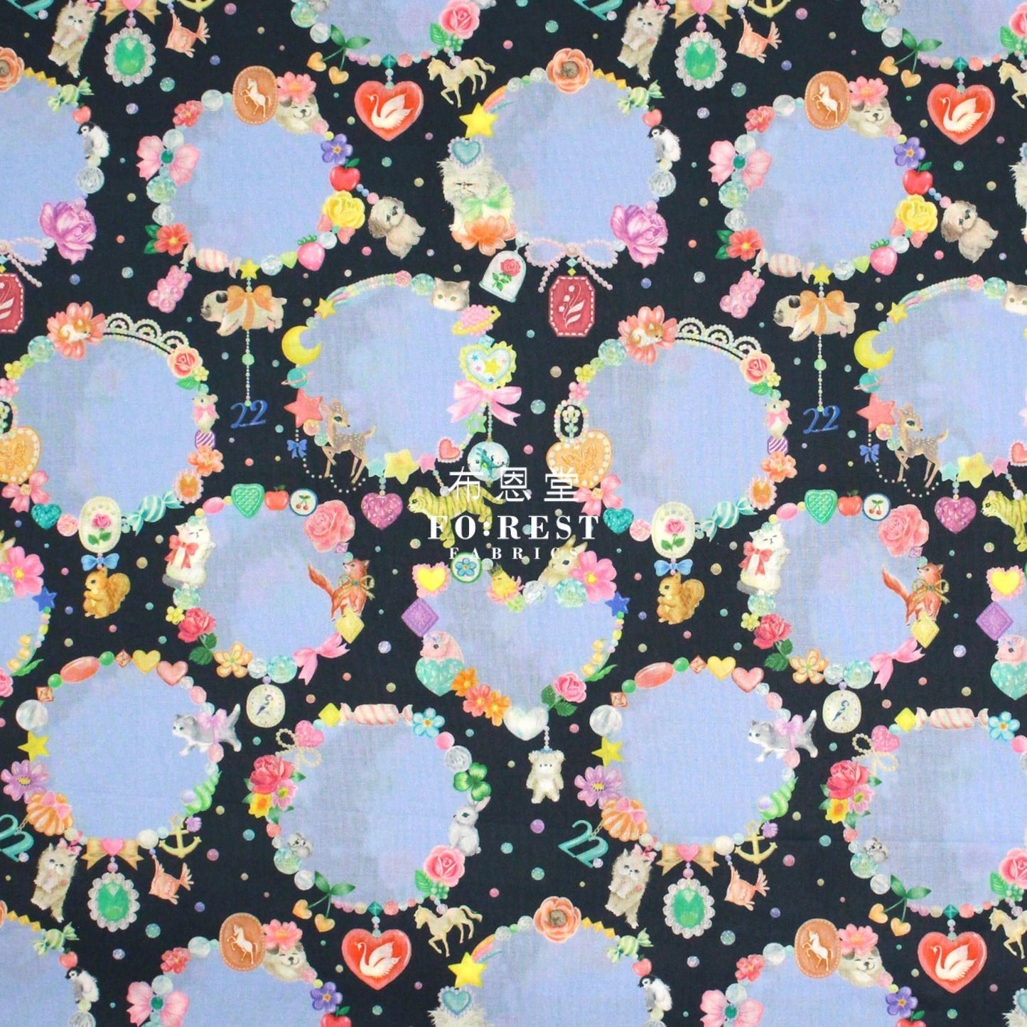 cotton - Charm Collector fabric C - FO:REST Fabric 布恩堂Liberty fabrictana lawnjapanese fabricykk zipper
