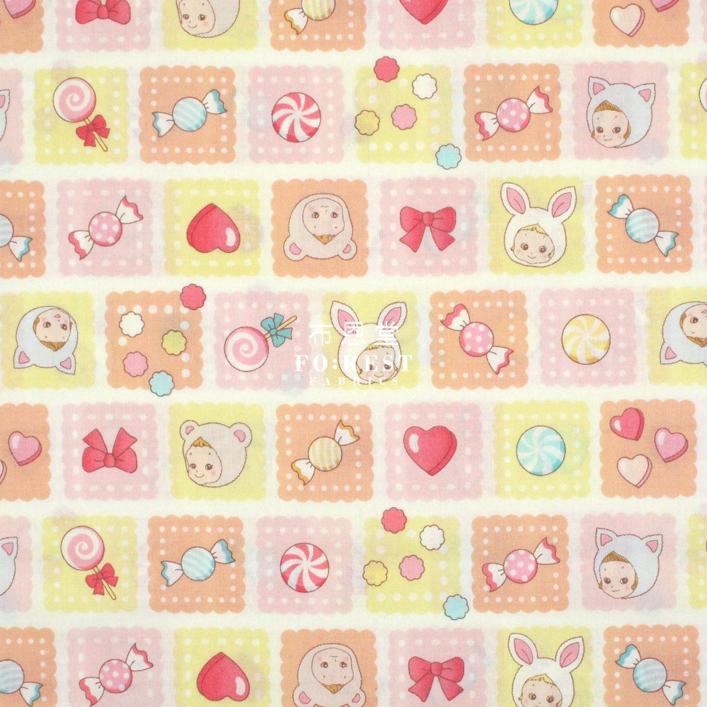 cotton - Cookie PuniCandy fabric Yellow - FO:REST Fabric 布恩堂Liberty fabrictana lawnjapanese fabricykk zipper