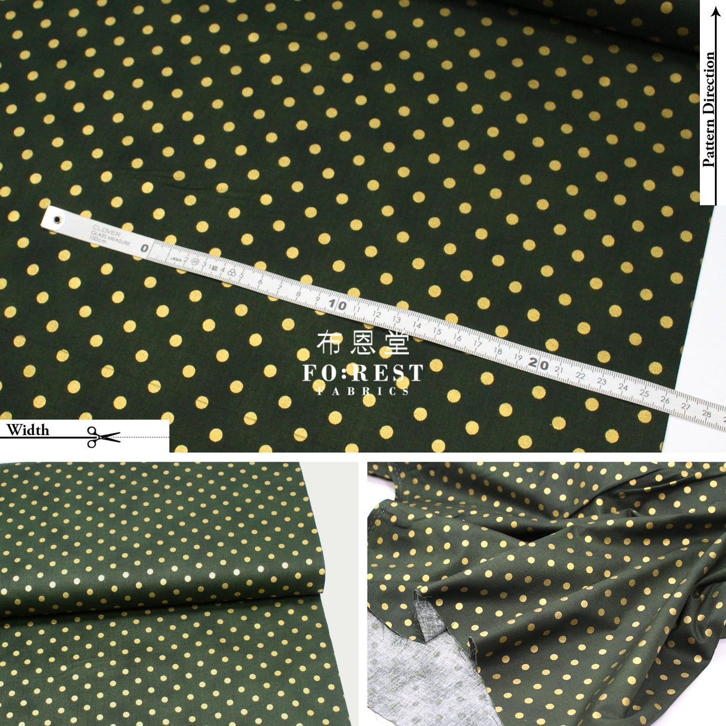 Cotton - Dot Hunter Metallic Fabric