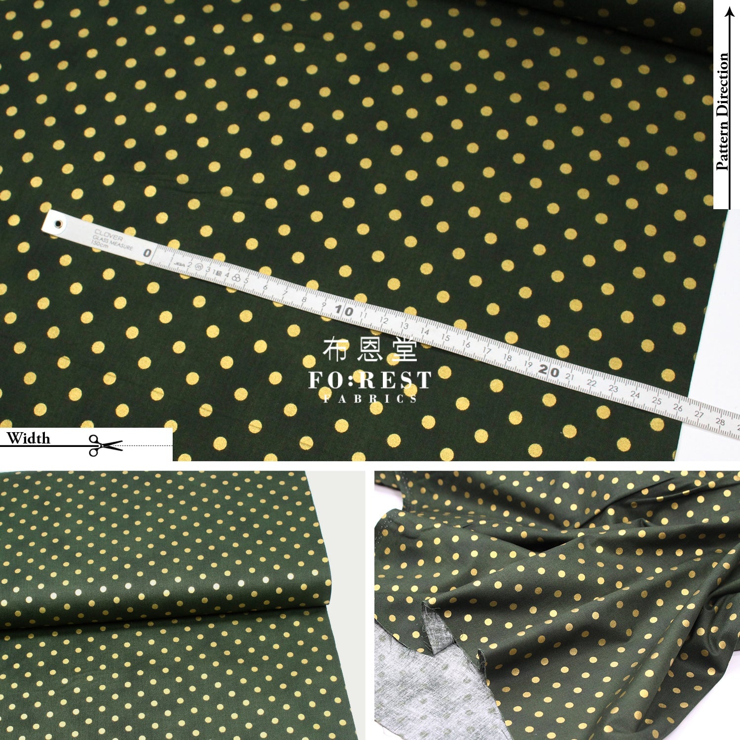 Cotton - Dot Hunter Metallic Fabric