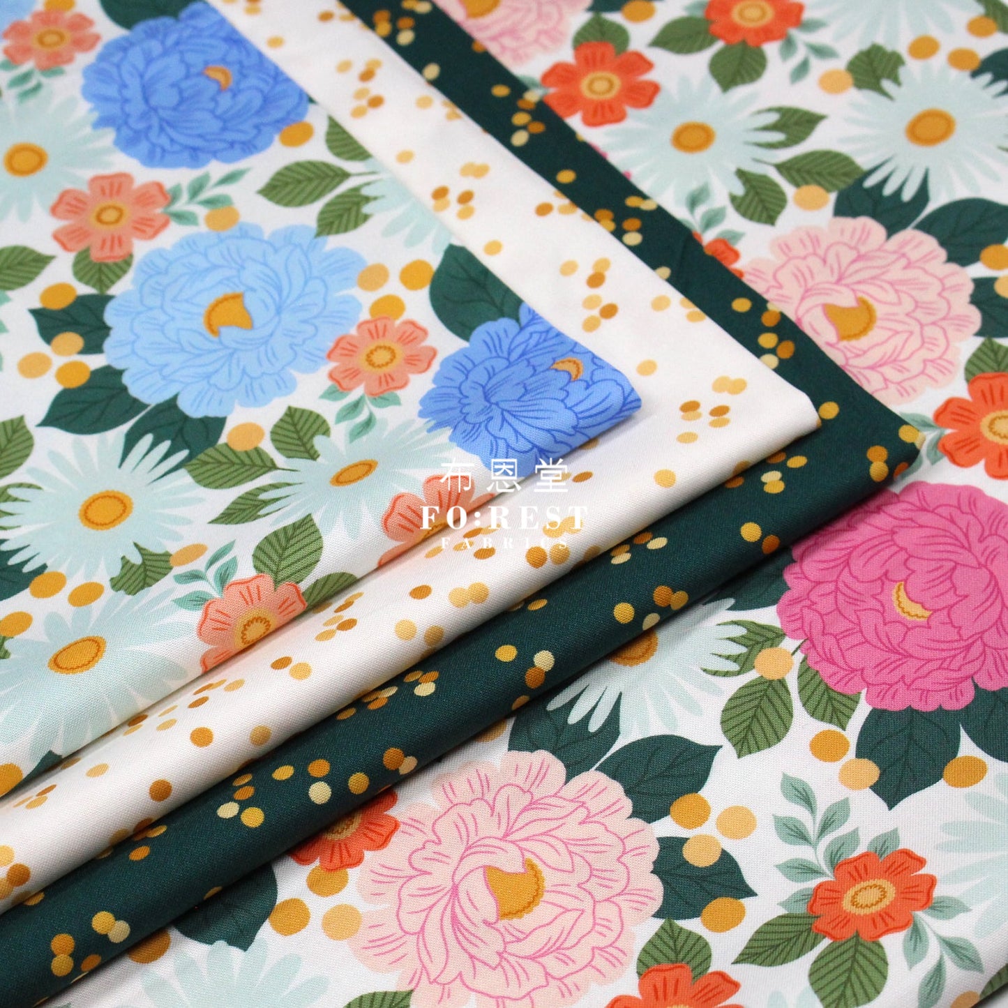 Cotton - Floral Daydream Pink Metallic Fabric