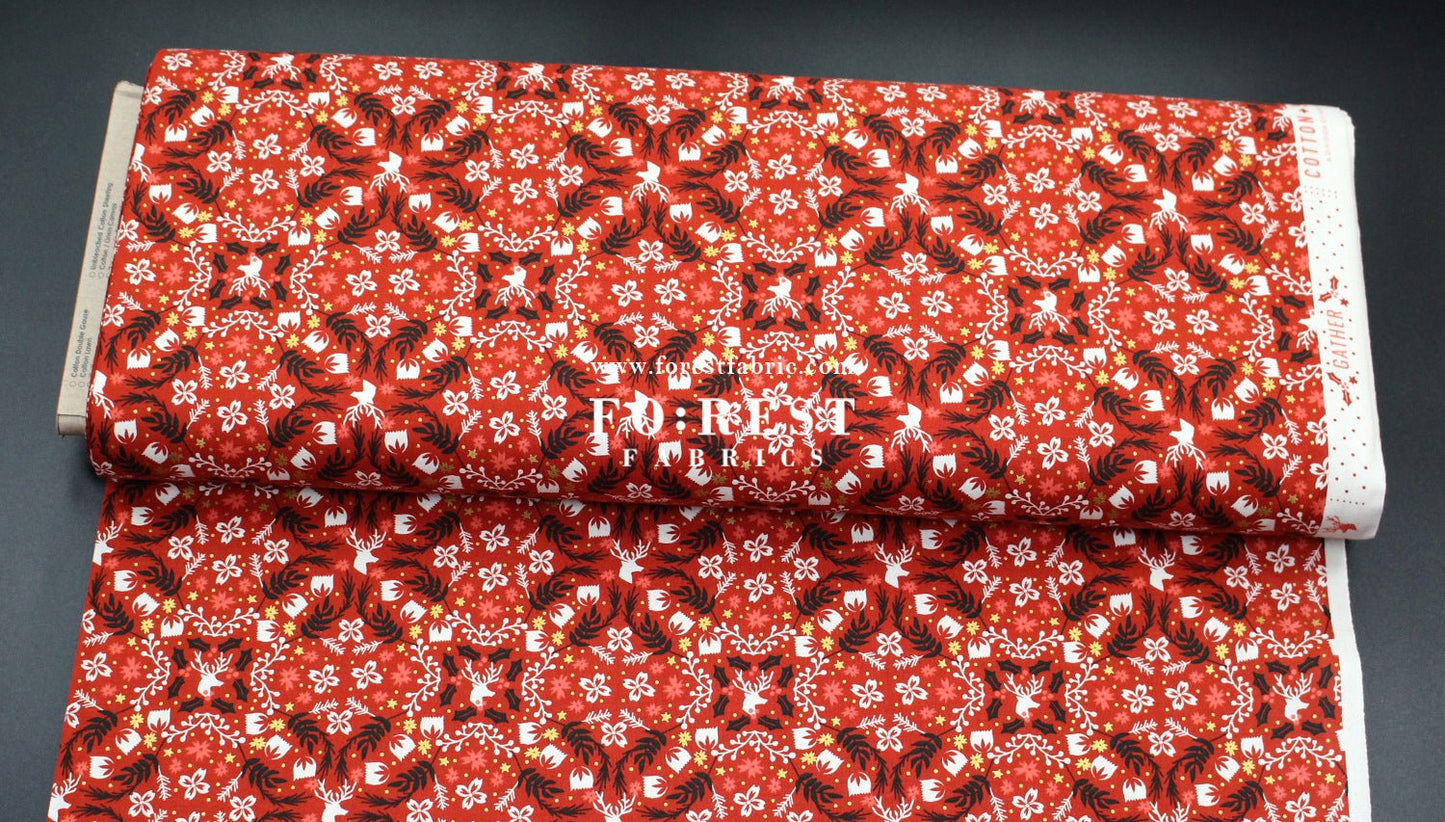 cotton - Gather Holly Metallic fabric - FO:REST Fabric 布恩堂Liberty fabrictana lawnjapanese fabricykk zipper