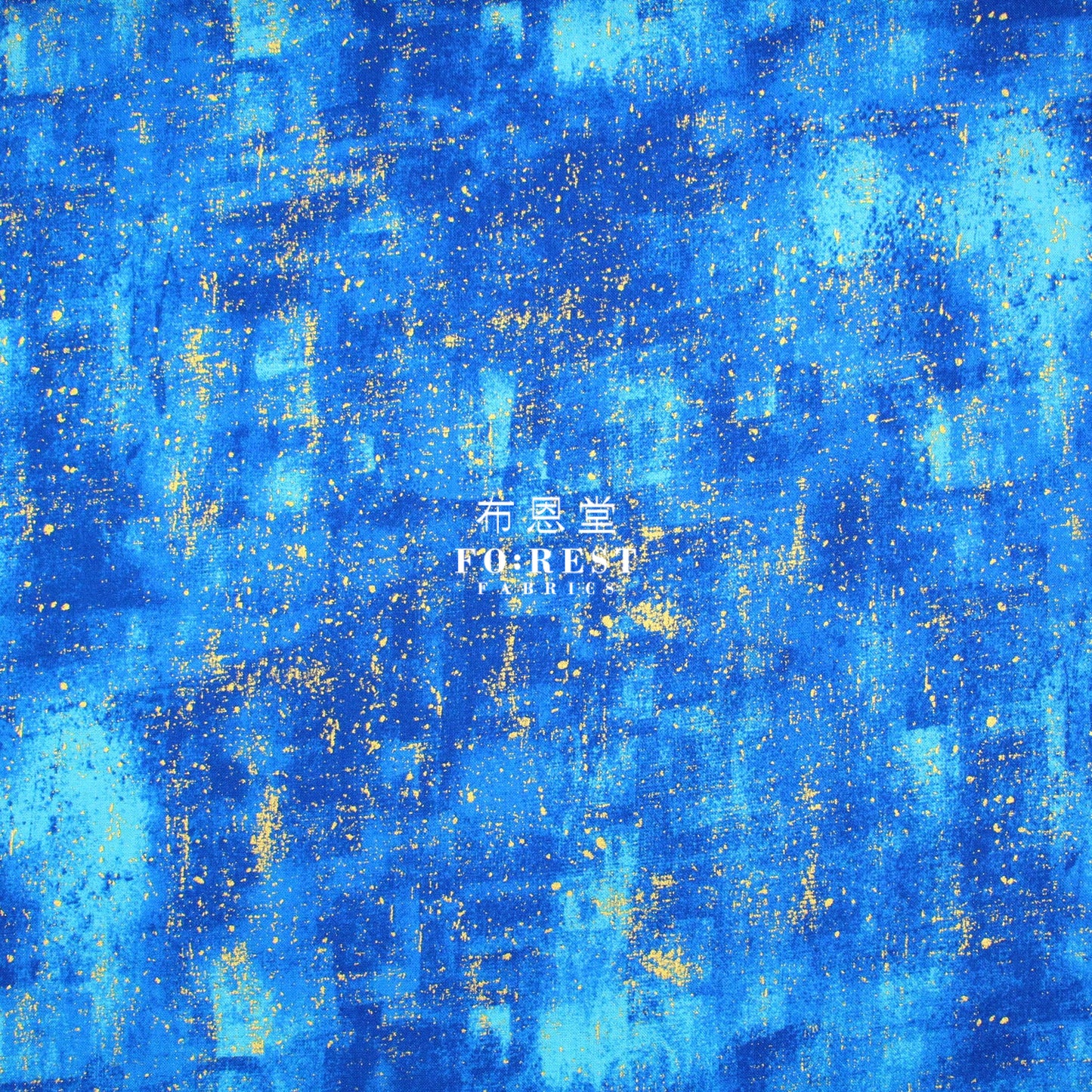 Cotton - Golden Scratched Cats Fabric Blue