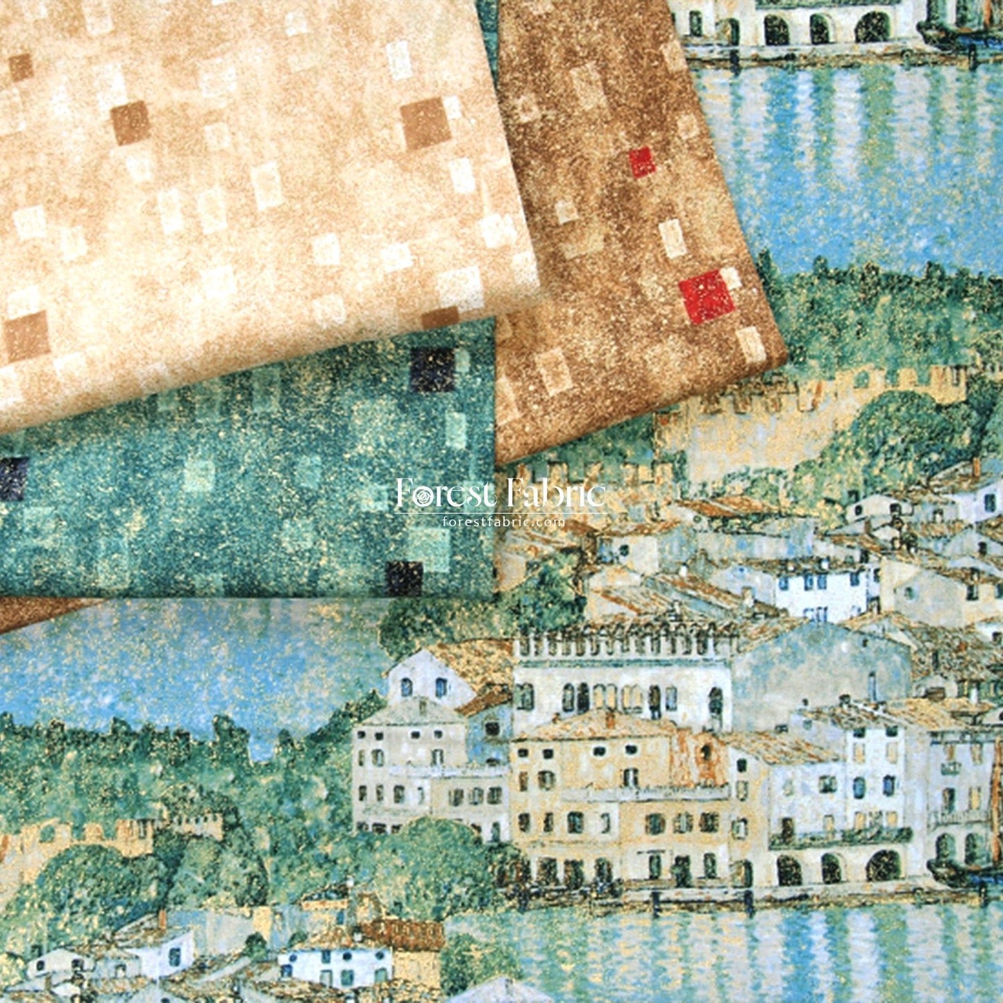 cotton - Gustav Klimt Lake fabric - FO:REST Fabric 布恩堂Liberty fabrictana lawnjapanese fabricykk zipper