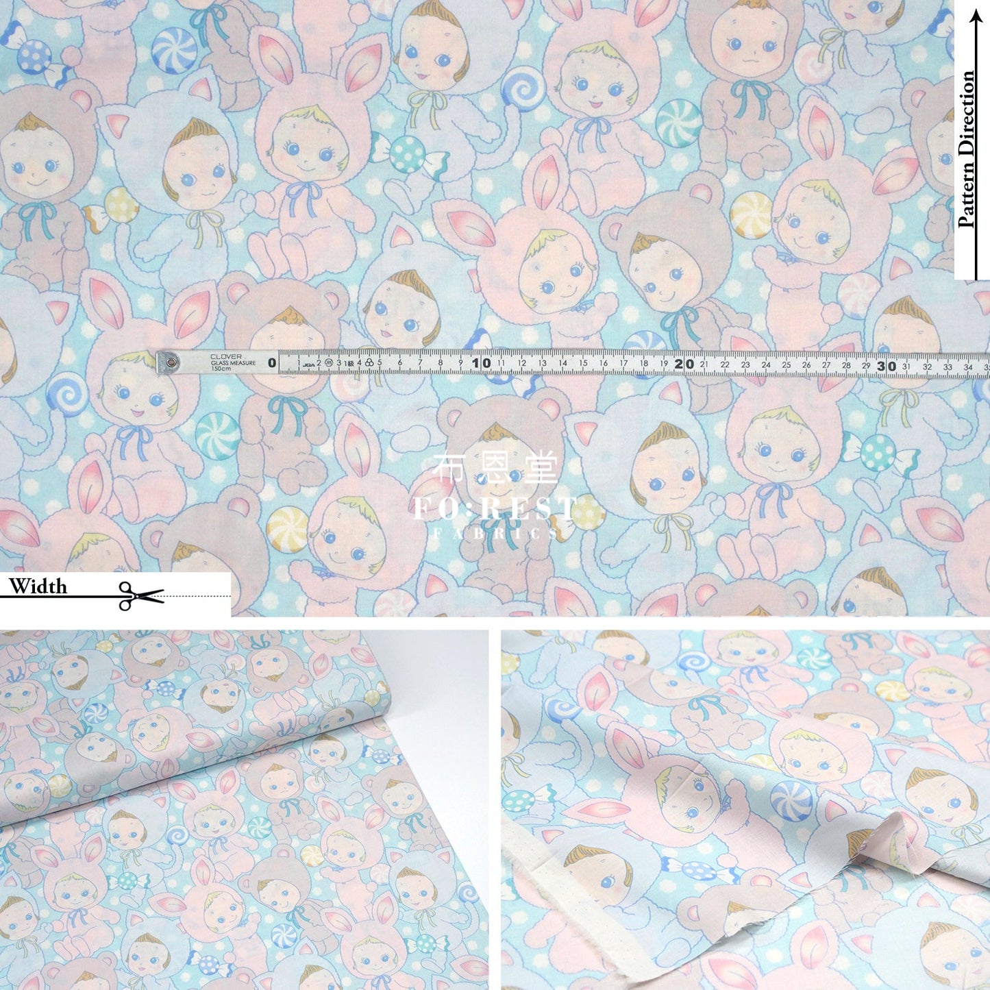 Cotton - Happy Punicandy Fabric Blue