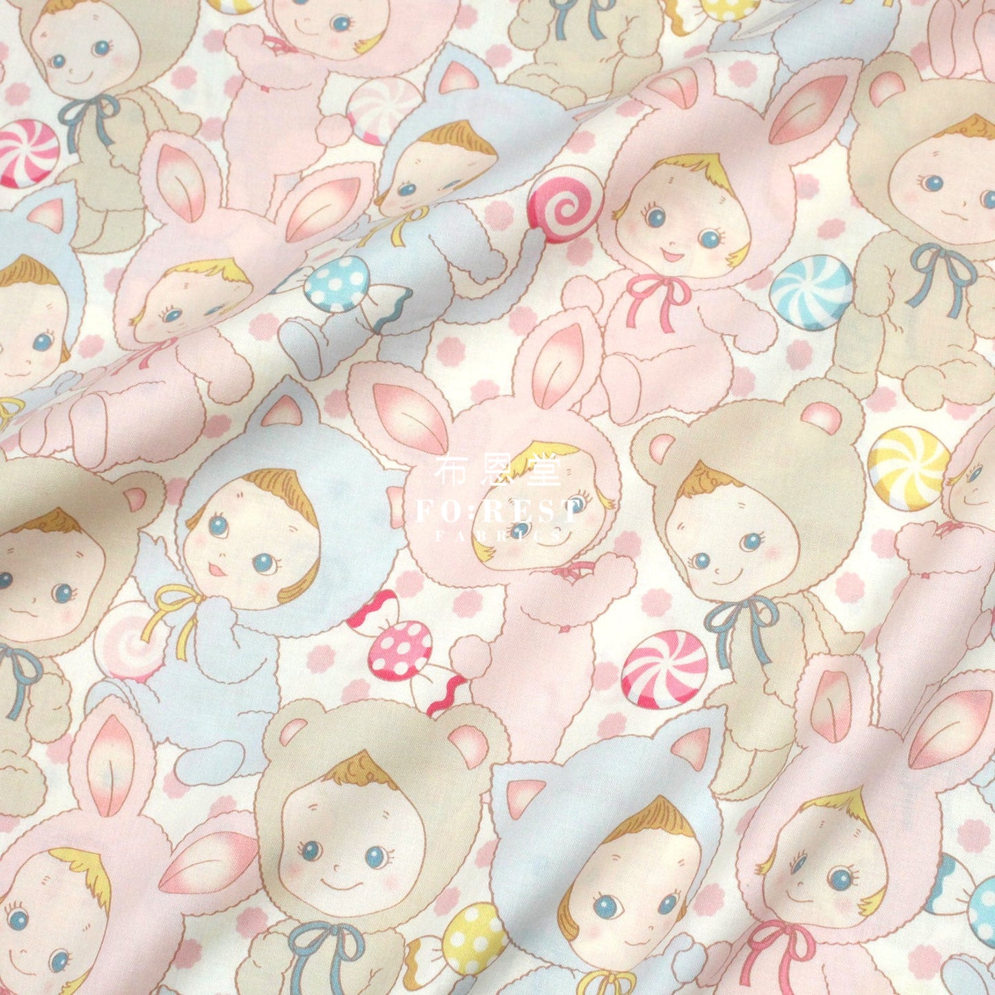 Cotton - Happy Punicandy Fabric Natural