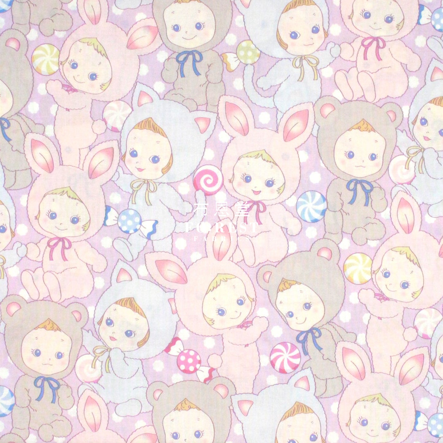 Cotton - Happy Punicandy Fabric Purple