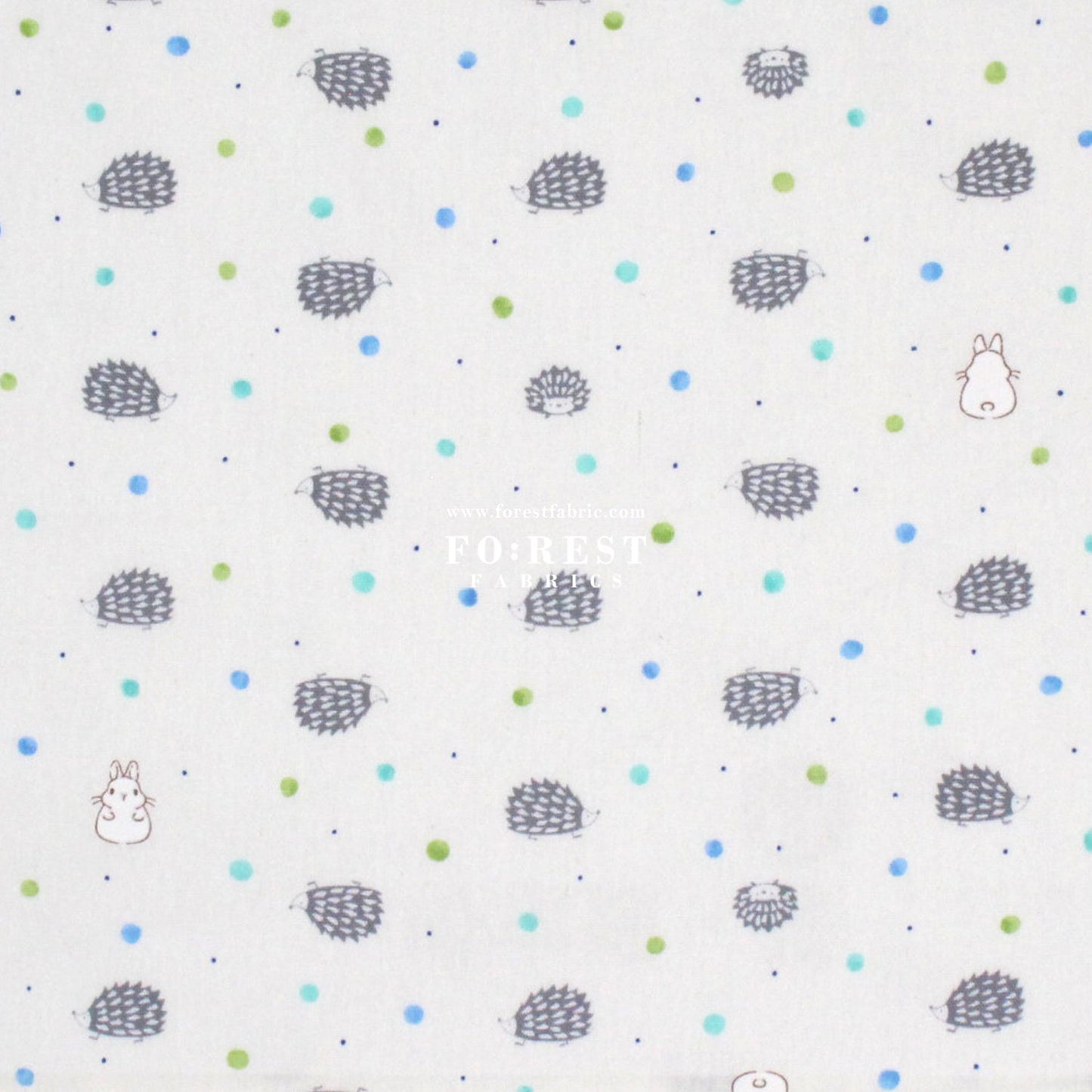cotton - Hedgehog Rabbit fabric - FO:REST Fabric 布恩堂Liberty fabrictana lawnjapanese fabricykk zipper