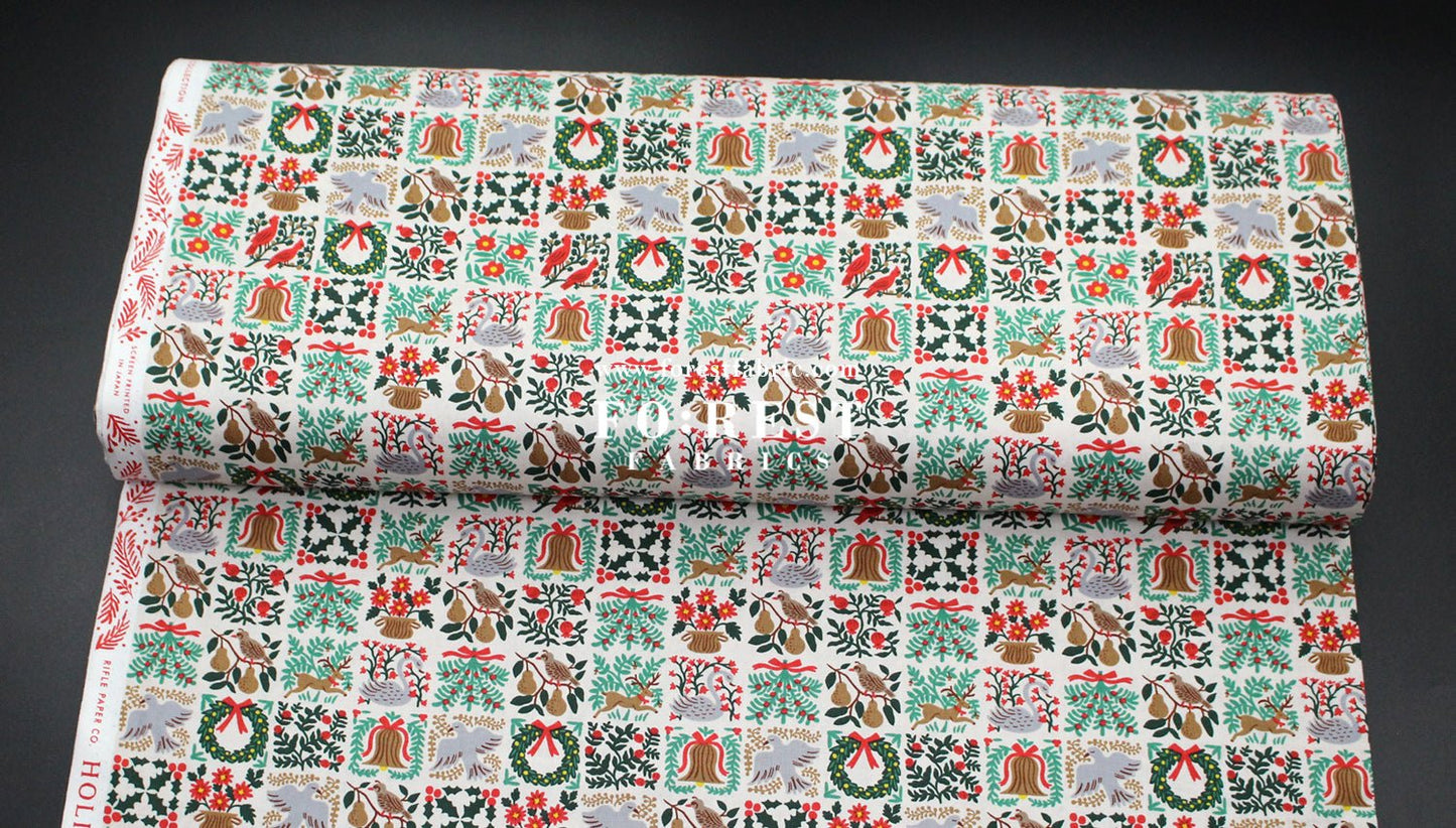 cotton - Holiday Tapestry Cream Small fabric - FO:REST Fabric 布恩堂Liberty fabrictana lawnjapanese fabricykk zipper