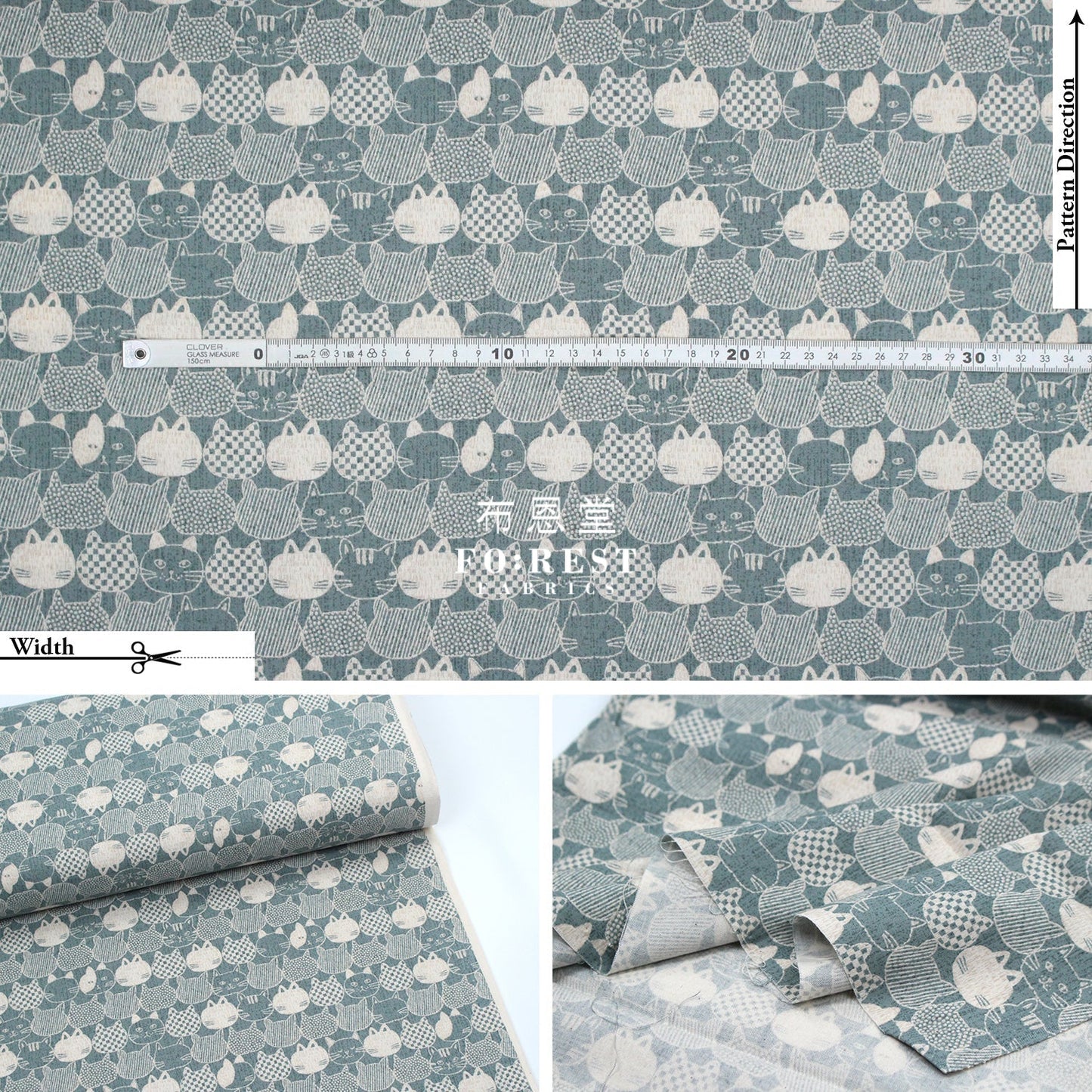 cotton - Lightly brushed cats fabric - FO:REST Fabric 布恩堂Liberty fabrictana lawnjapanese fabricykk zipper