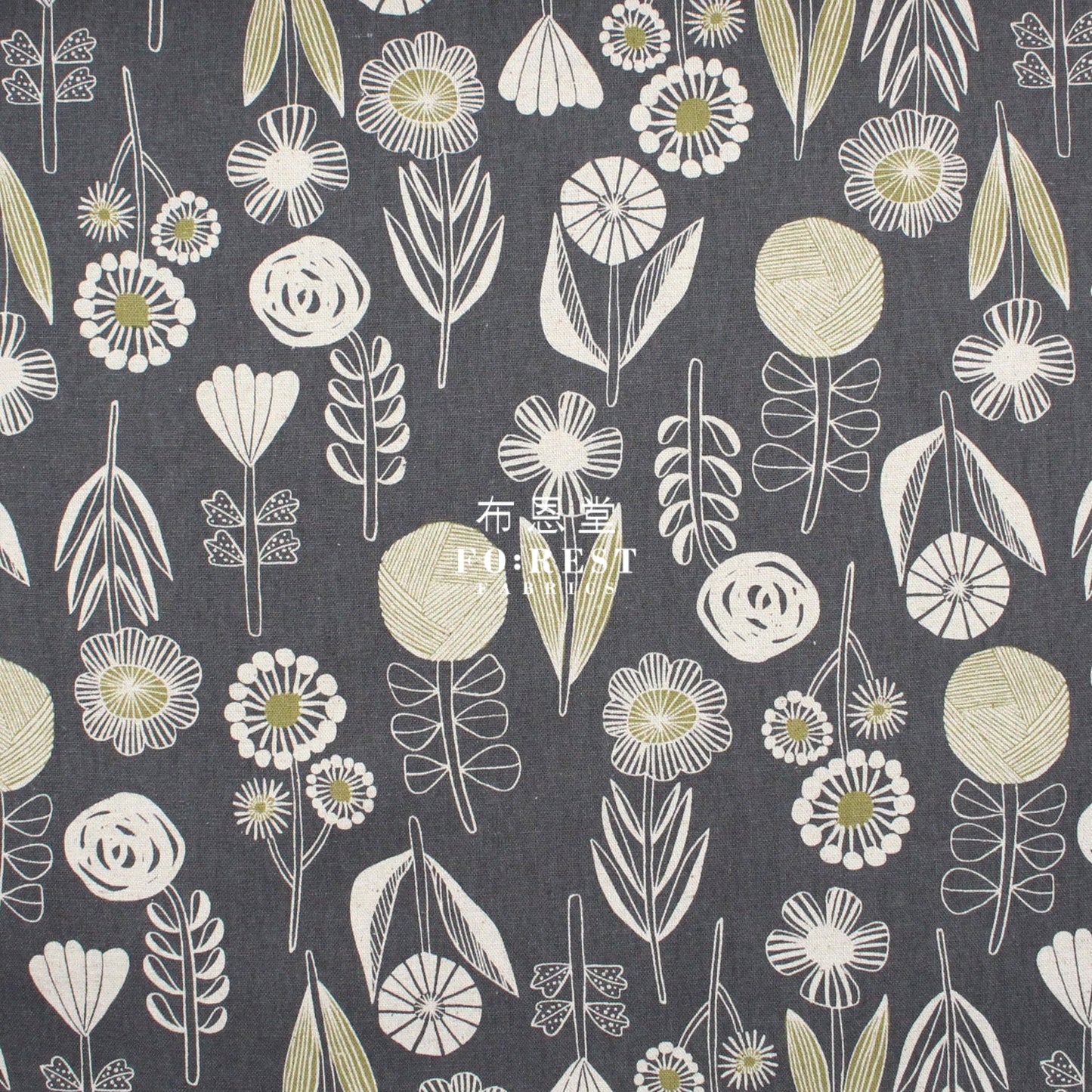 Cotton Linen - Bloom By Bookhou Flower Fabric C Fabric